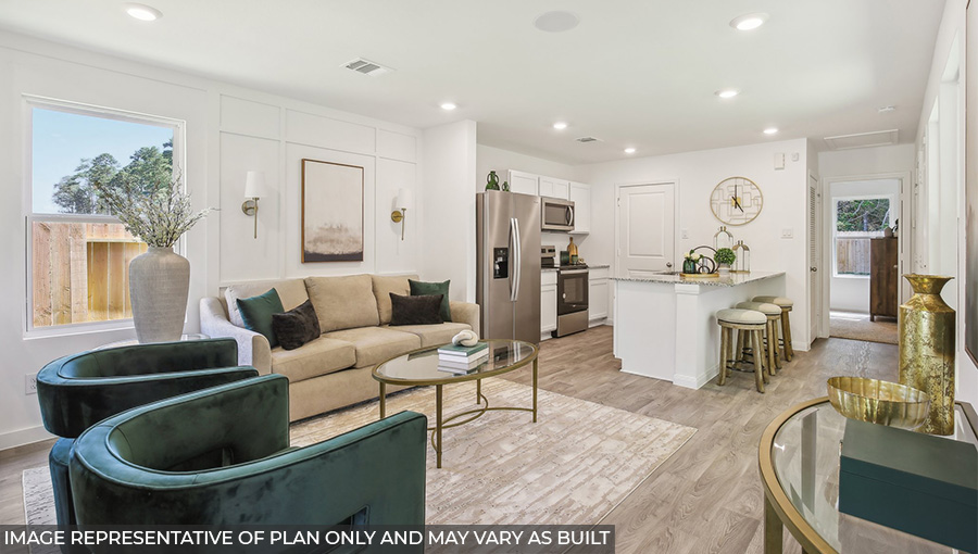 living room with vinyl flooring