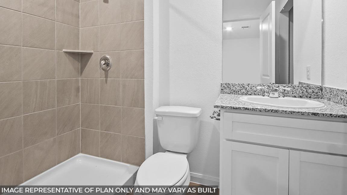 Secondary bathroom with single sink
