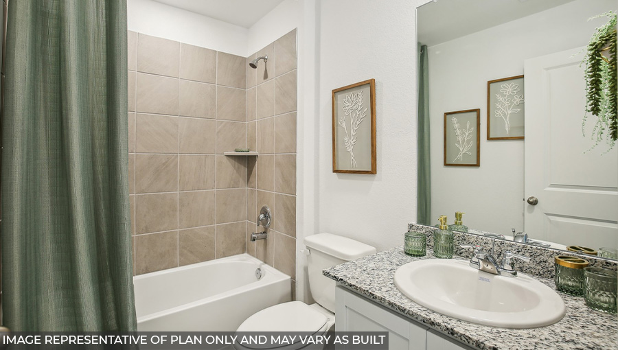 Secondary bathroom with single sink