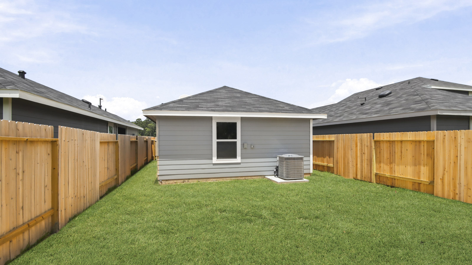 fully landscaped backyard
