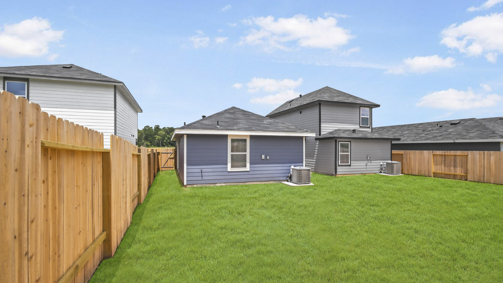 fully landscaped backyard