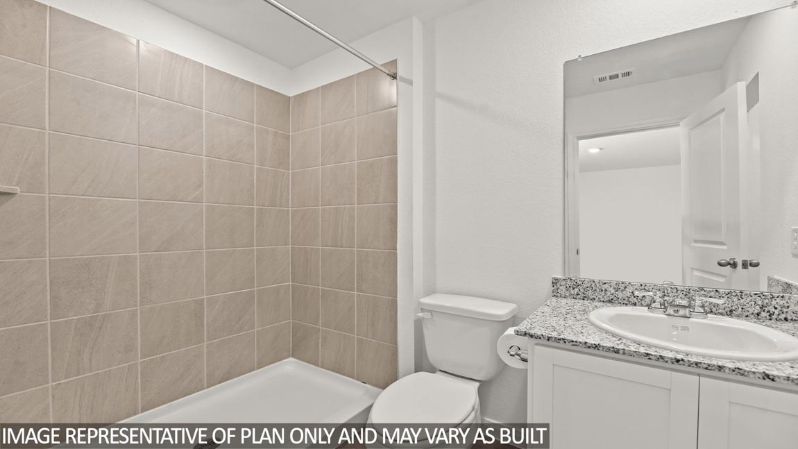 Primary bathroom with single sink