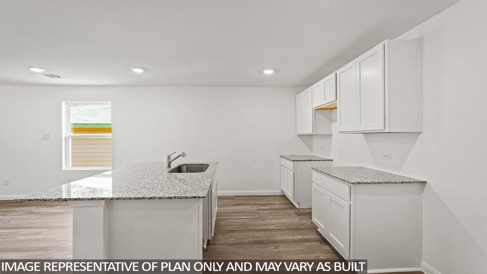 Open concept living, dining, and kitchen area