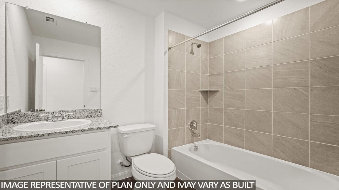 Secondary bathroom with single sink