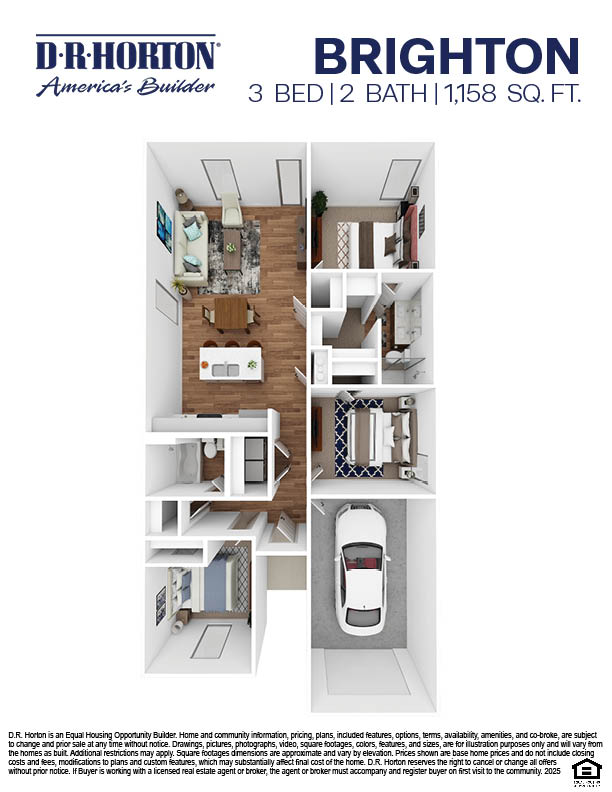 Brighton/1144 Flor Plan Rendering