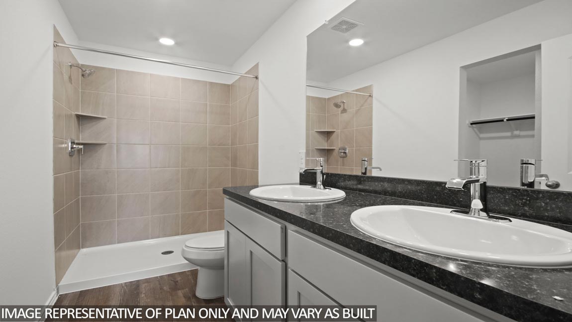 Primary bathroom with double sinks