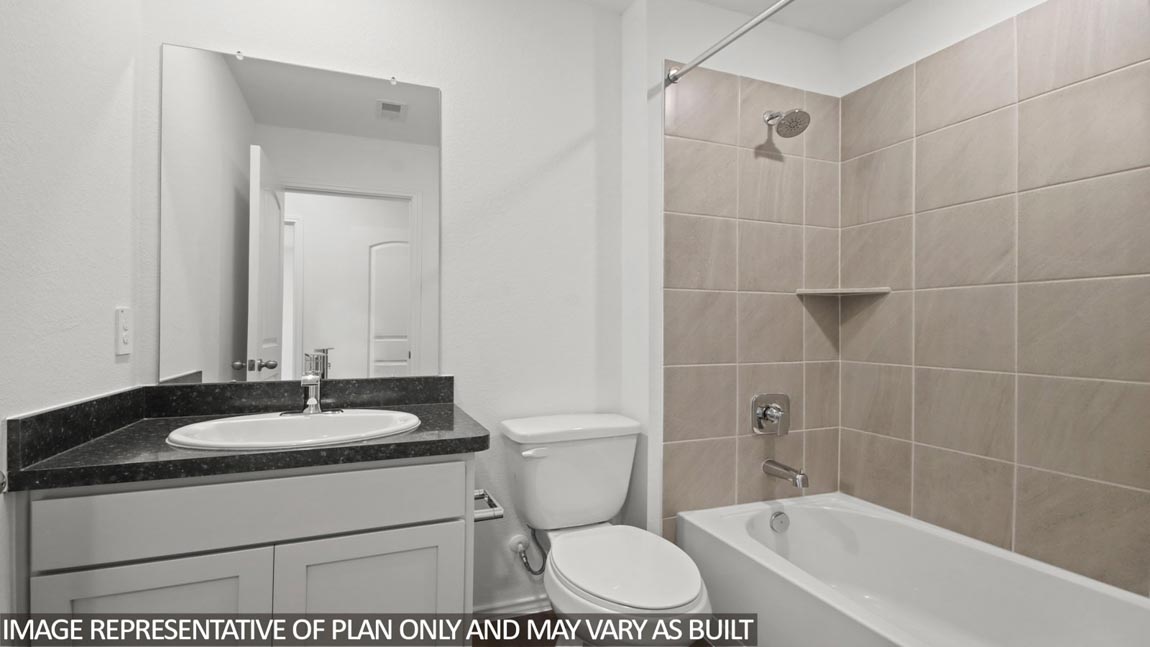 Secondary bathroom with single sink