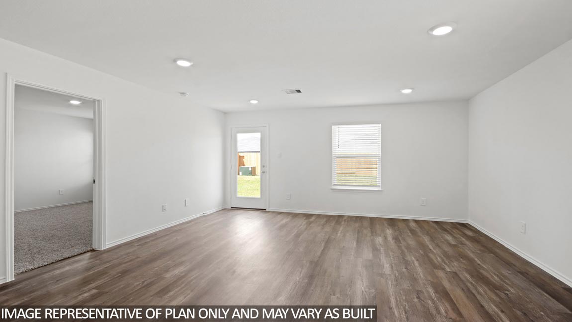 Open concept living, dining, and kitchen area