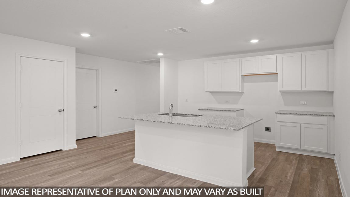 Open concept living, dining, and kitchen area