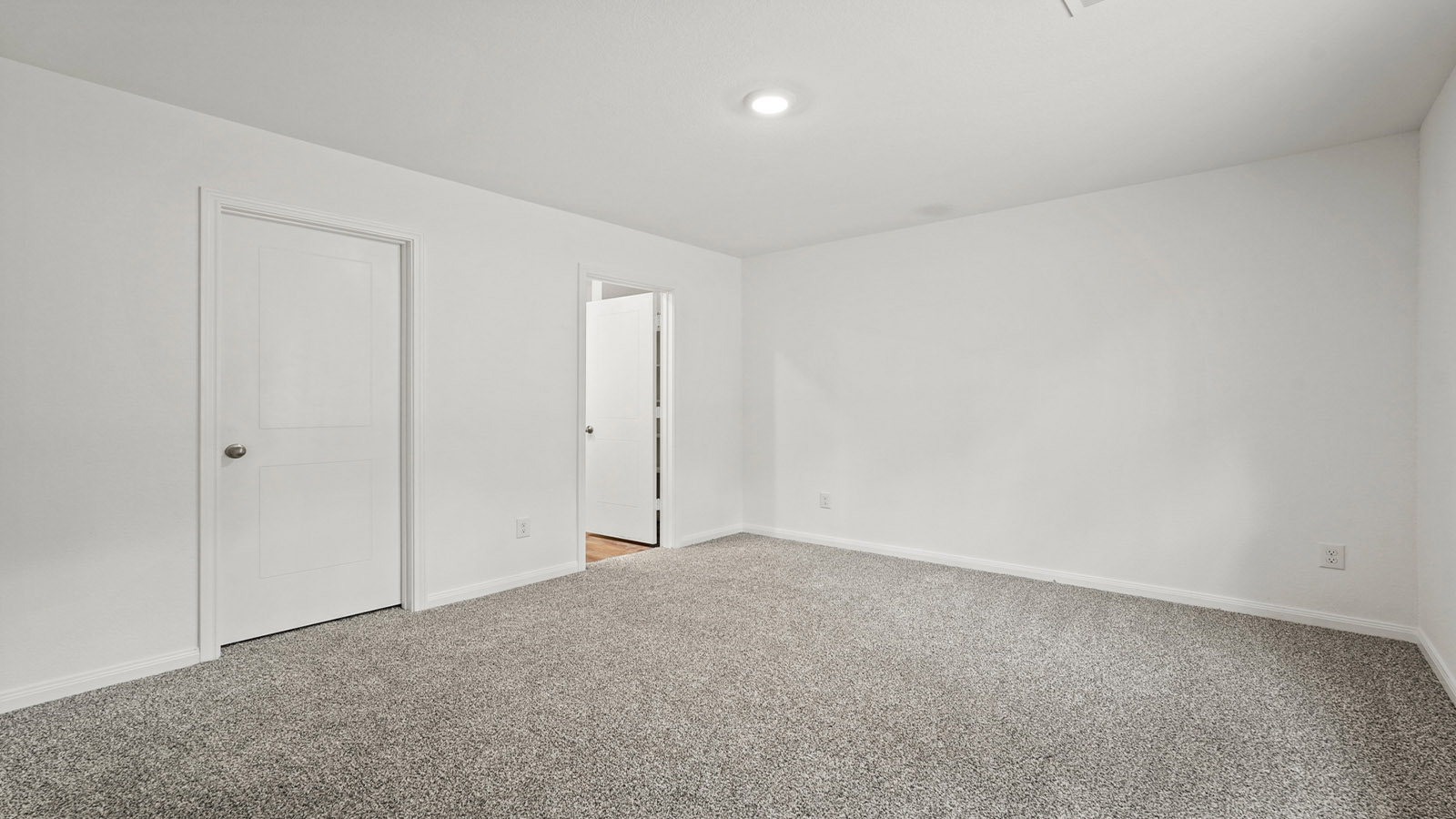 Primary bedroom with carpet flooring