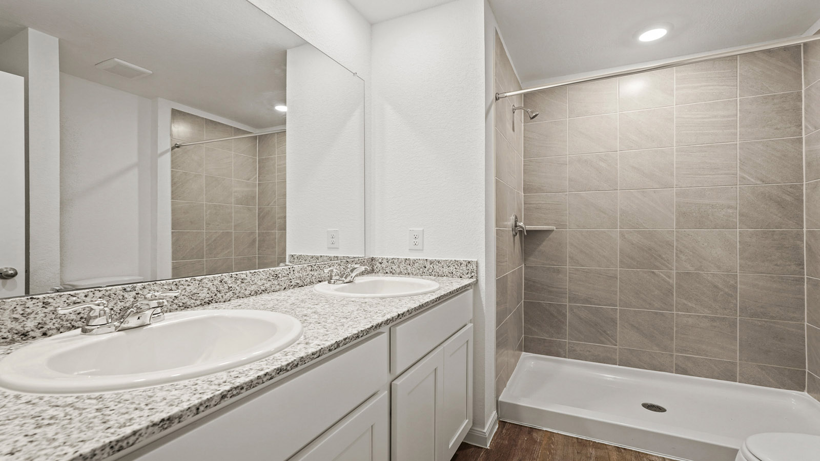 Primary bathroom with single sink