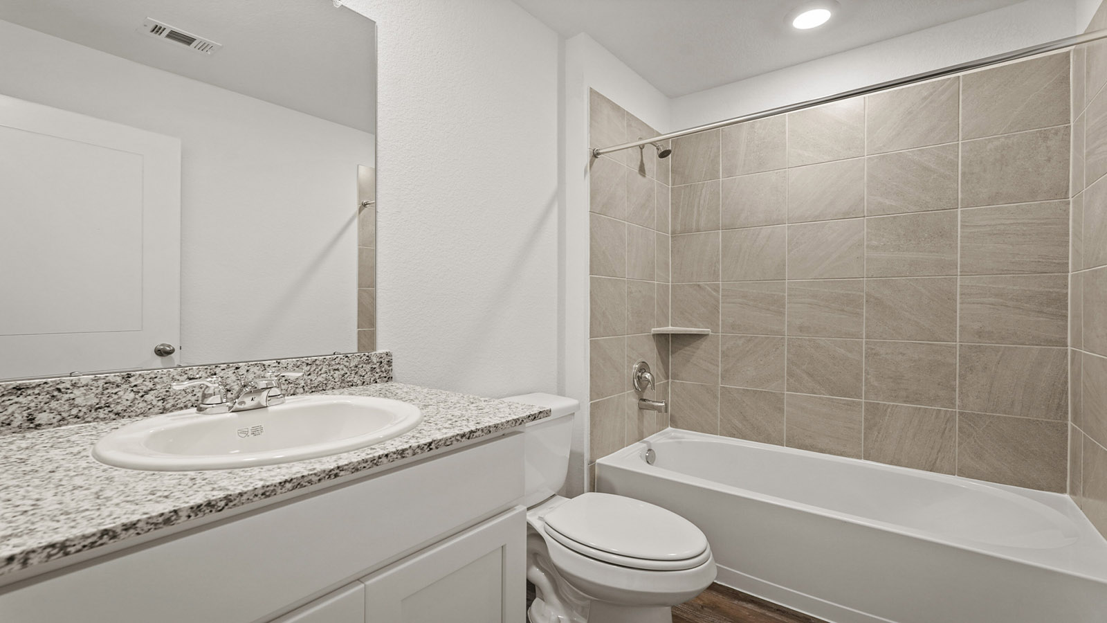 Secondary bathroom with single sink