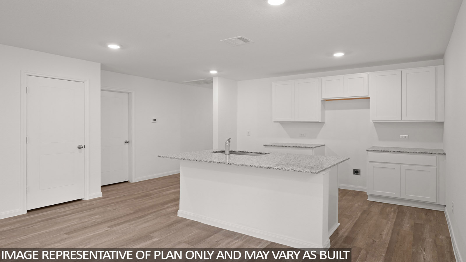 Open concept living, dining, and kitchen area