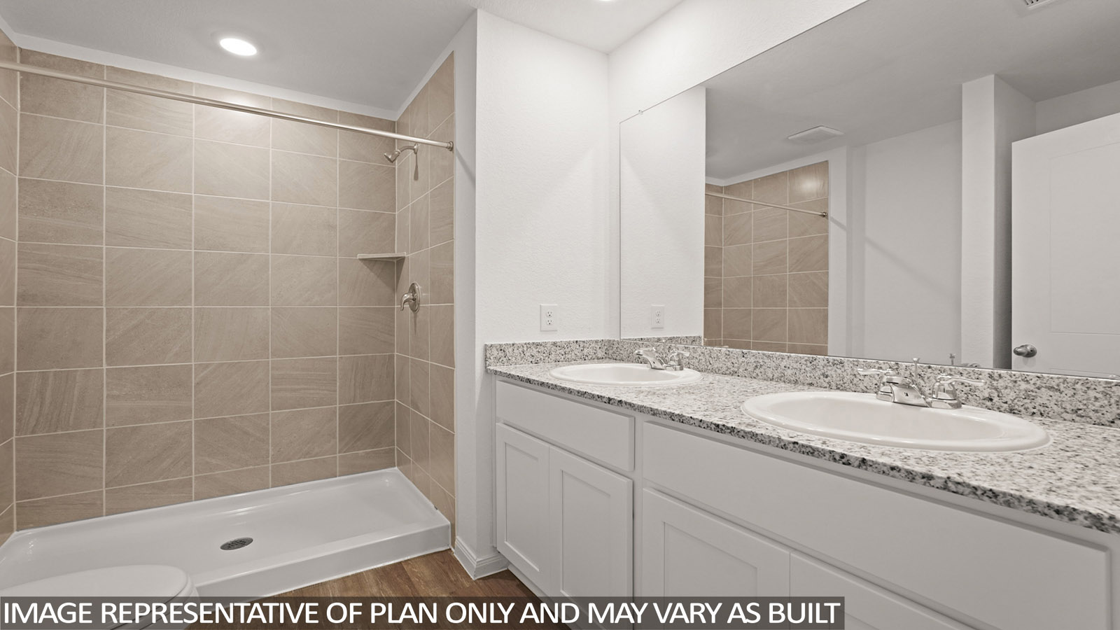 Primary bathroom with single sink