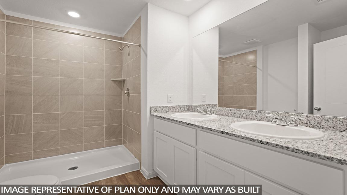 Primary bathroom with double sinks