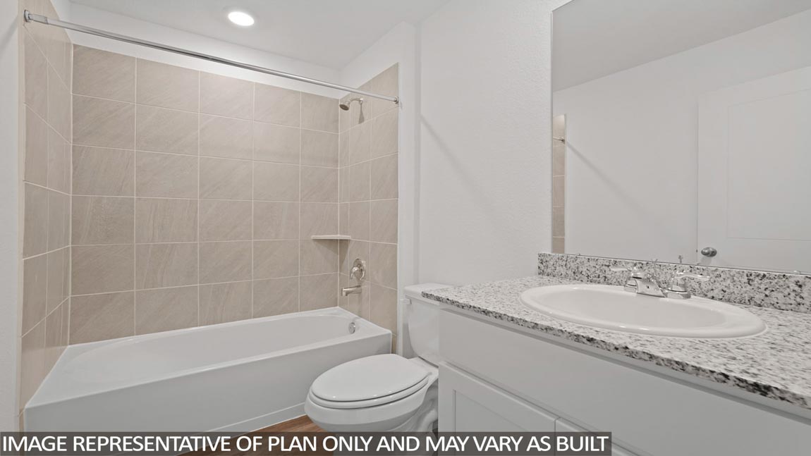 Secondary bathroom with single sink