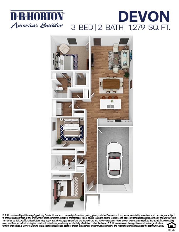Devon/1279 Floor Plan Rendering