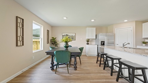 Dining area with vinyl flooring