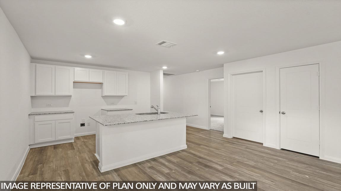 Open concept living, dining, and kitchen area