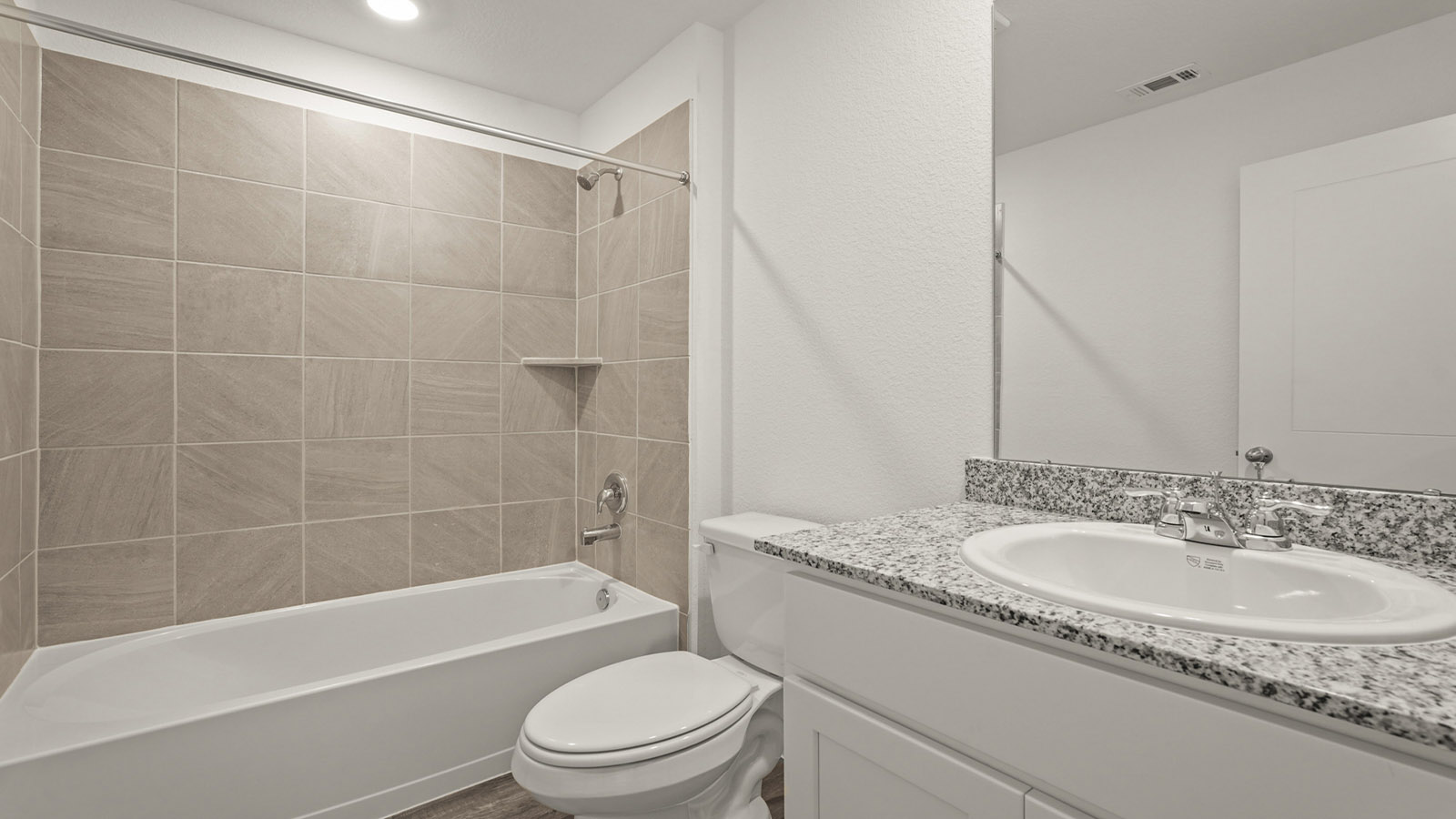 Secondary bathroom with single sink