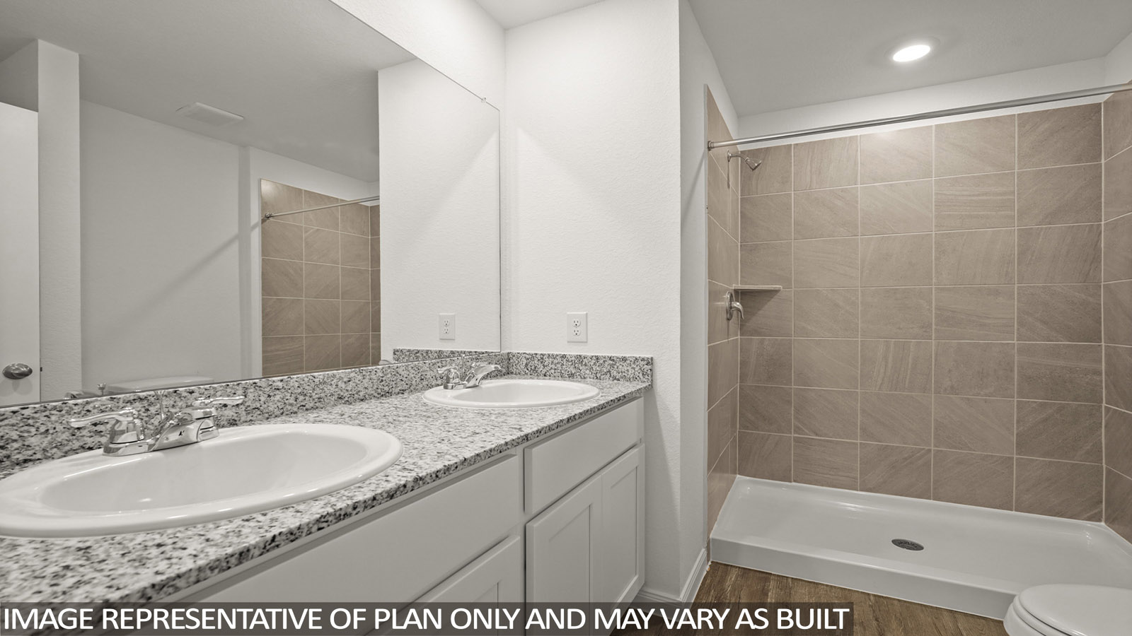 Primary bathroom with single sink