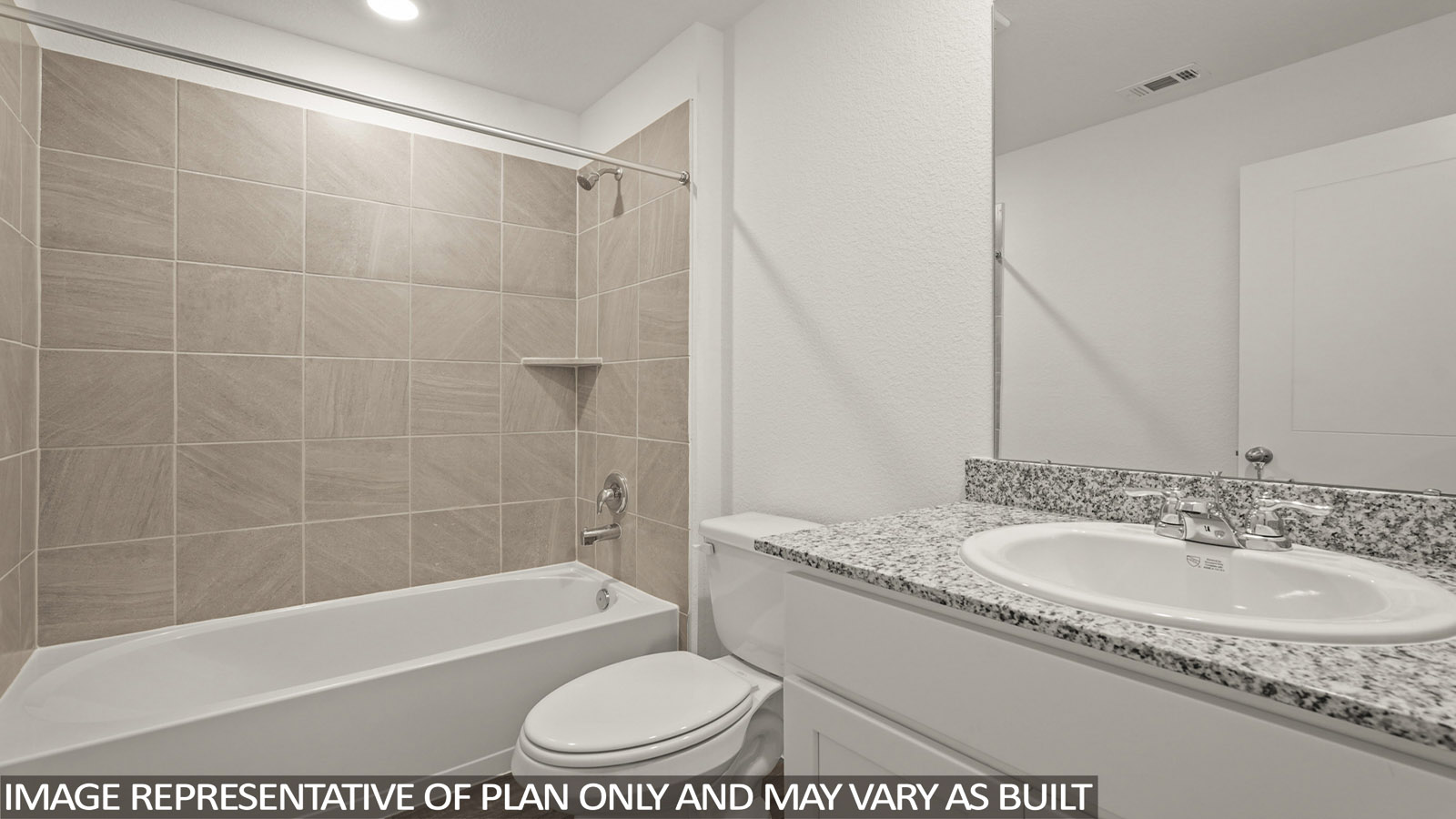 Secondary bathroom with single sink