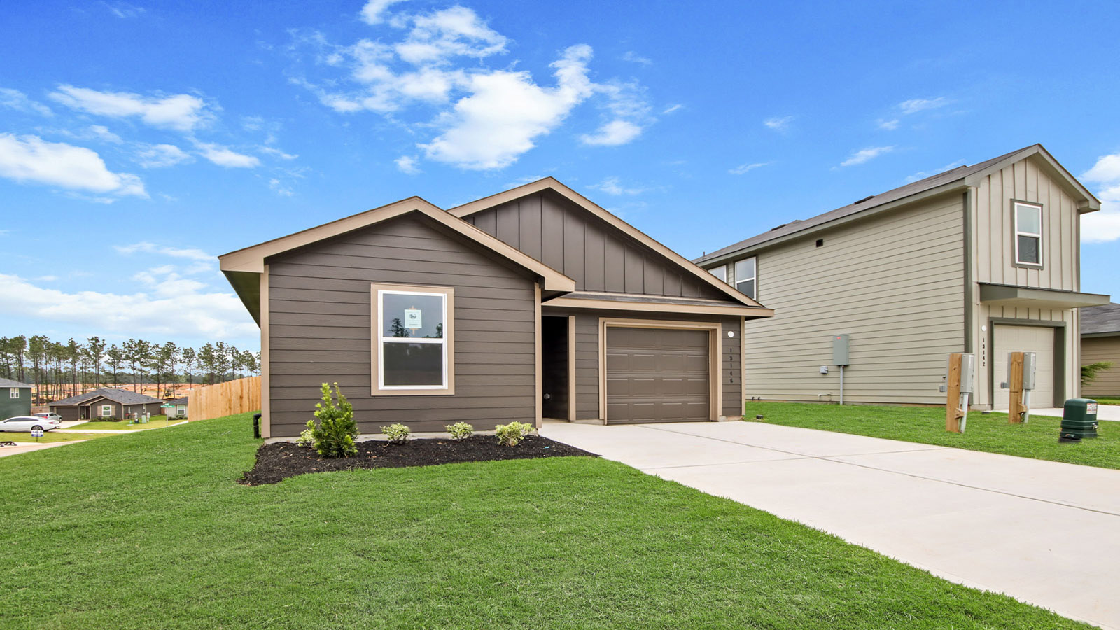 One story home with one car garage