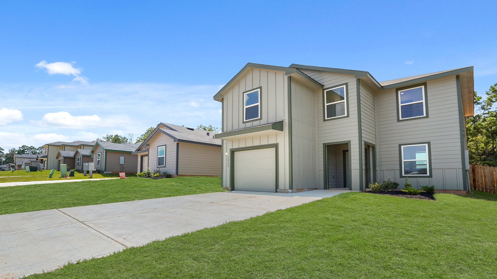 Two story home with one car garage