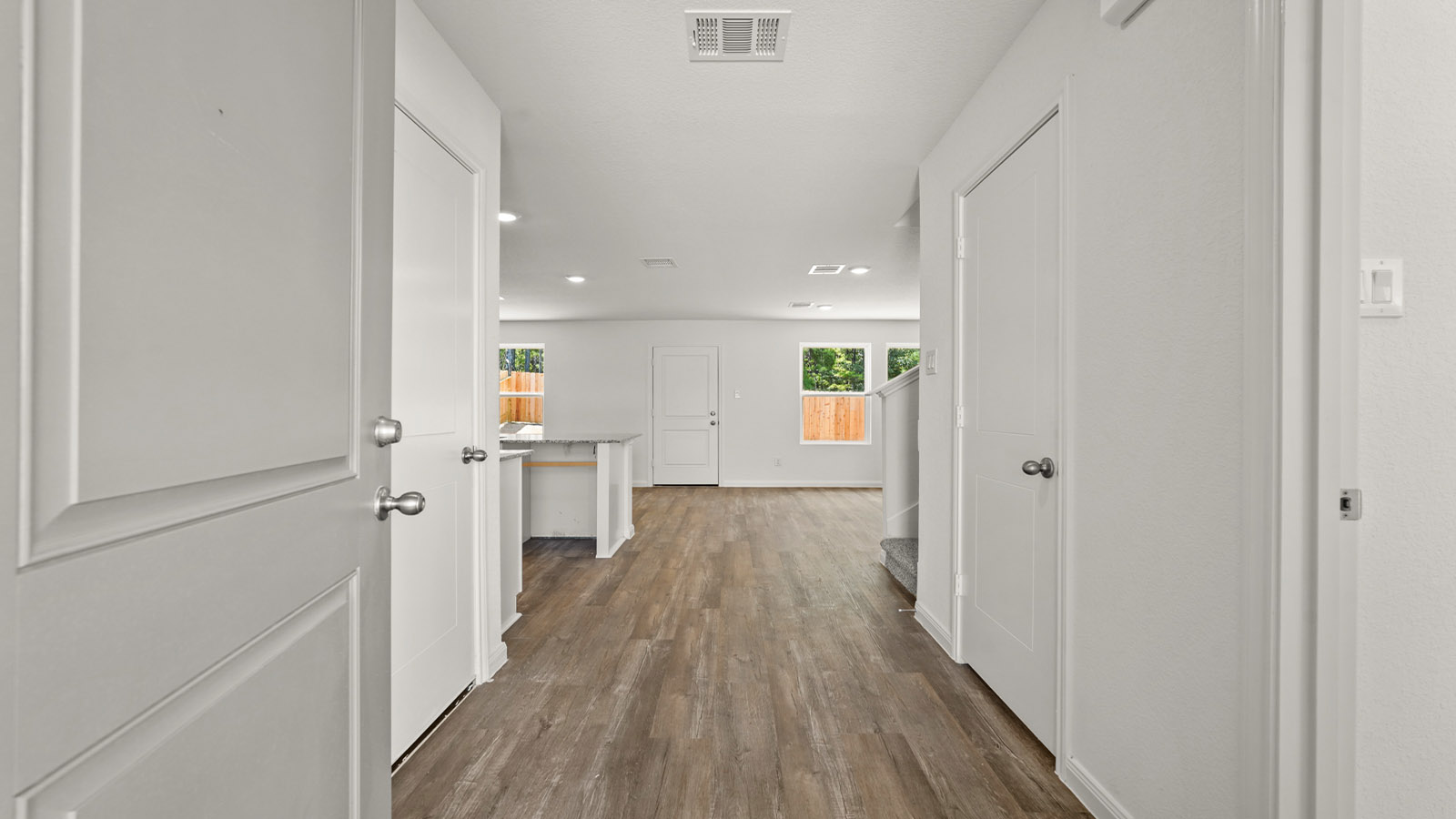 Entry hallway with vinyl flooring