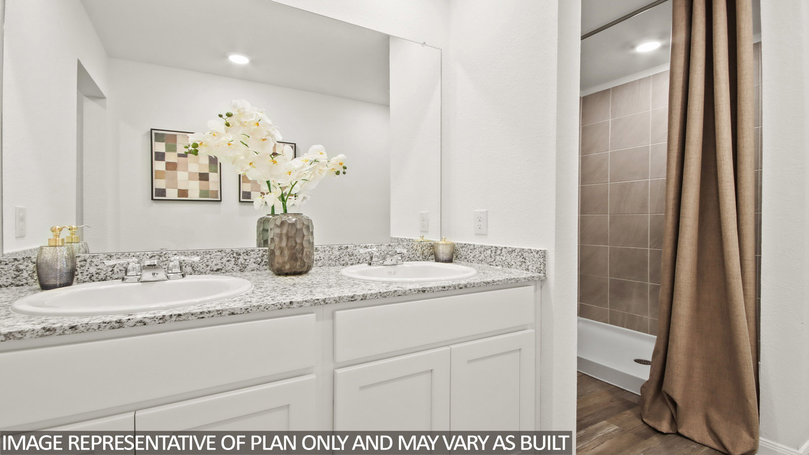 Primary bathroom with double sinks
