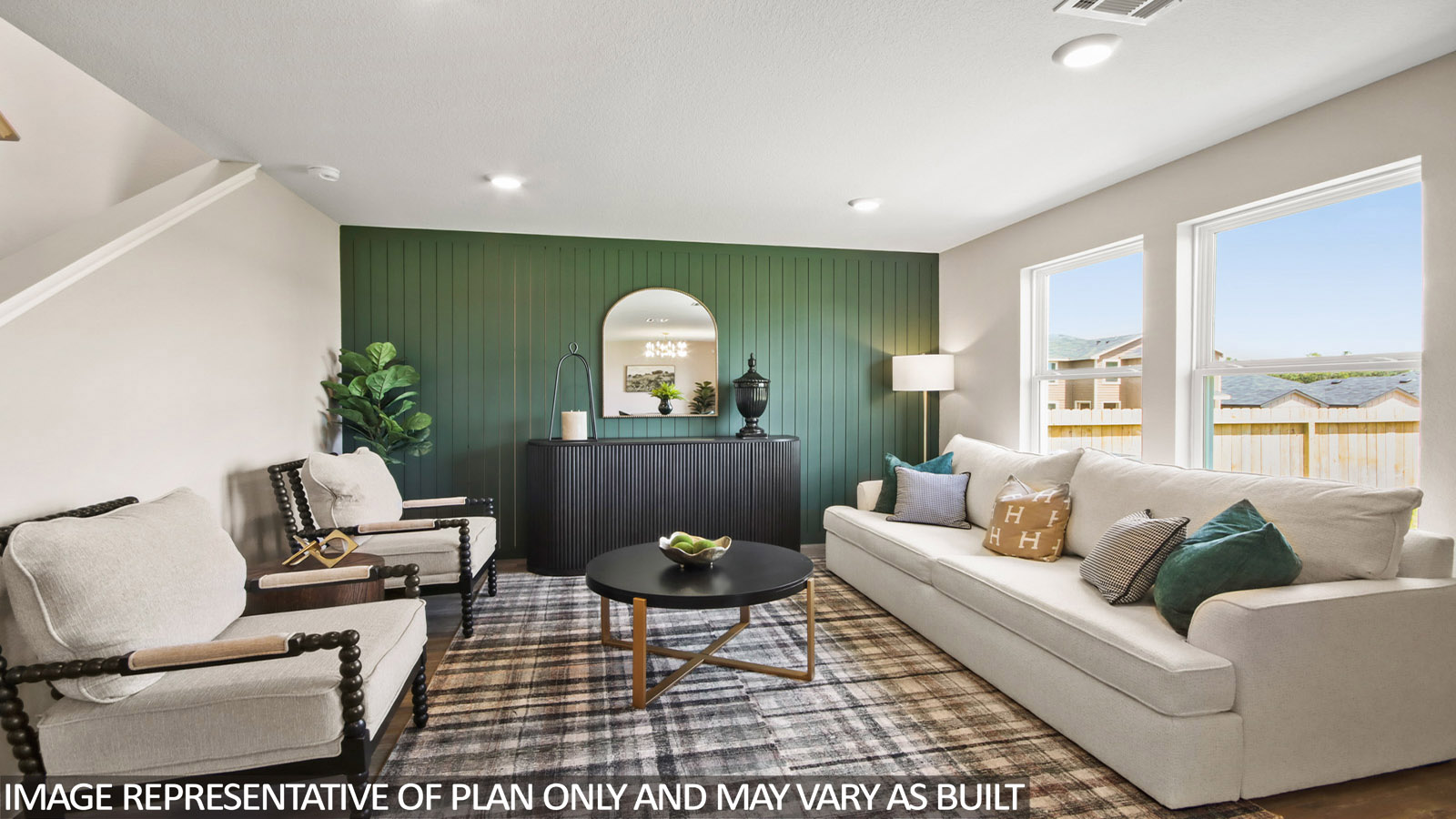 Open concept living, dining, and kitchen area