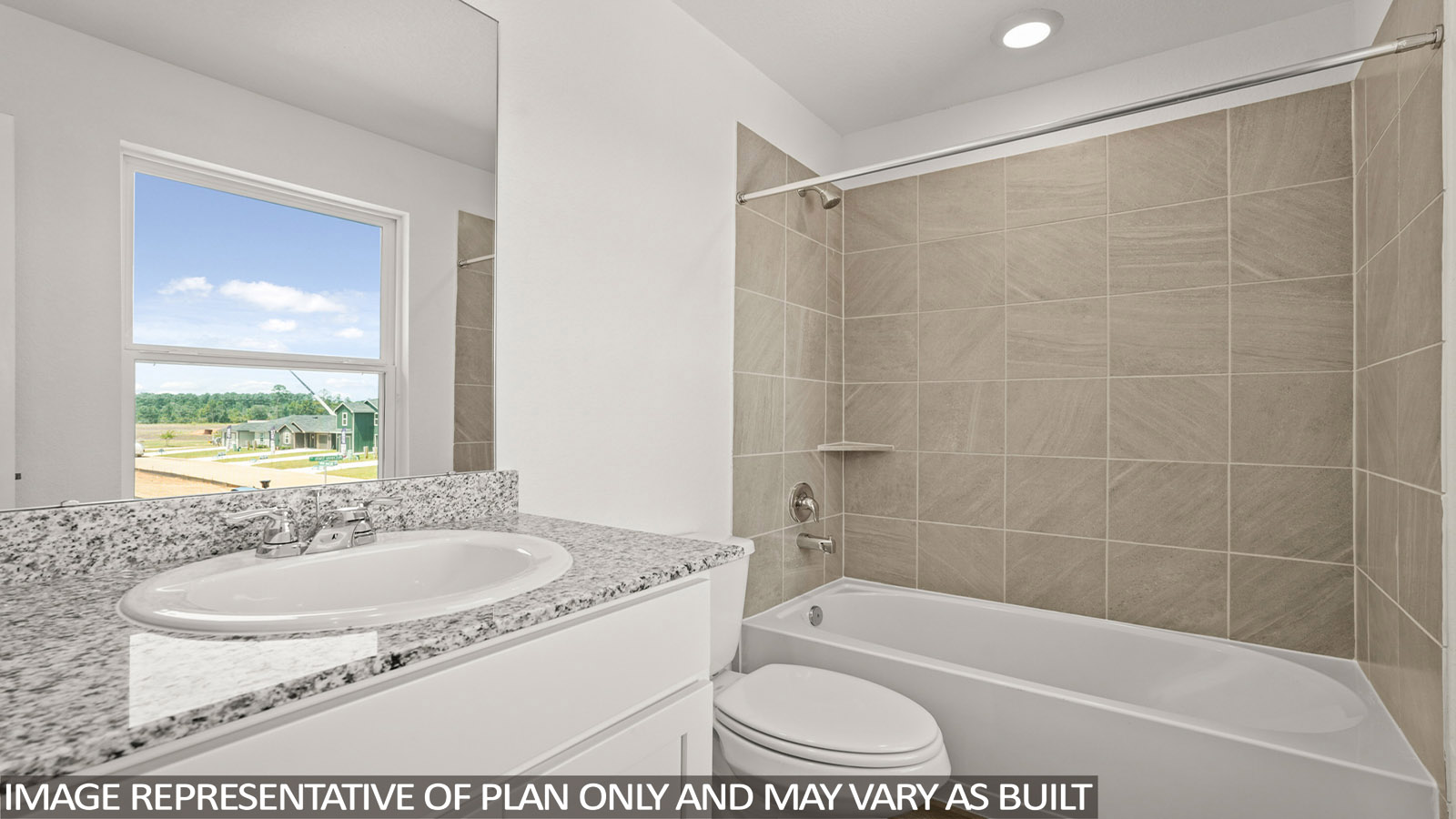 Secondary bathroom with single sink