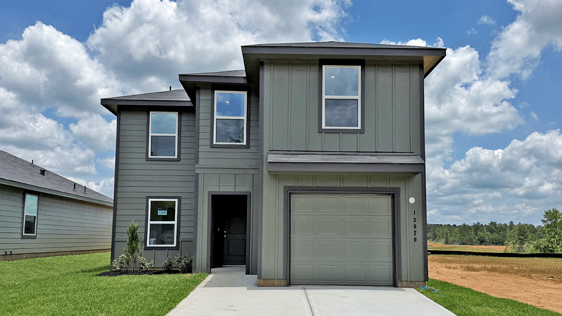 Two story home with one car garage
