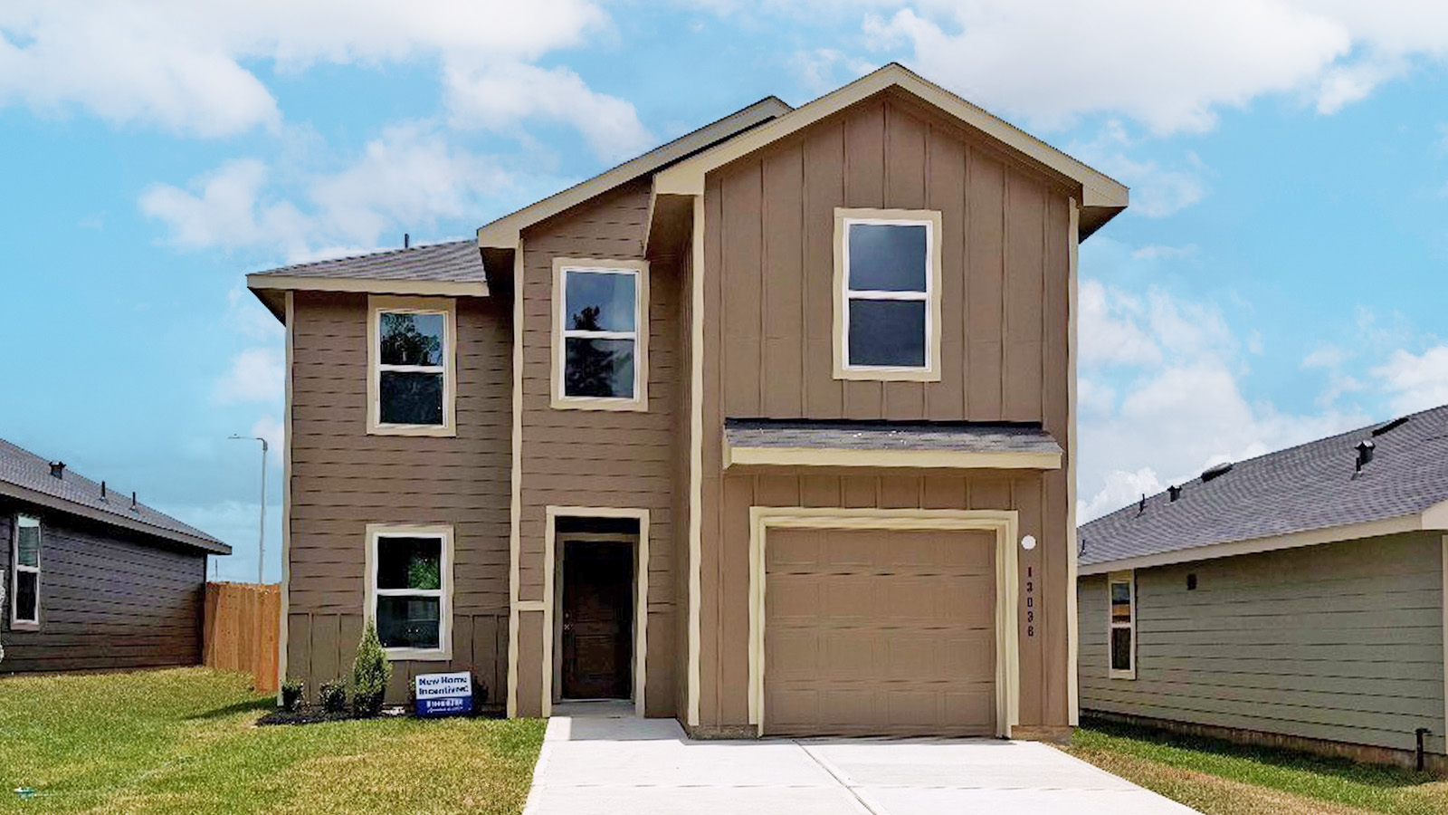 Two story home with one car garage
