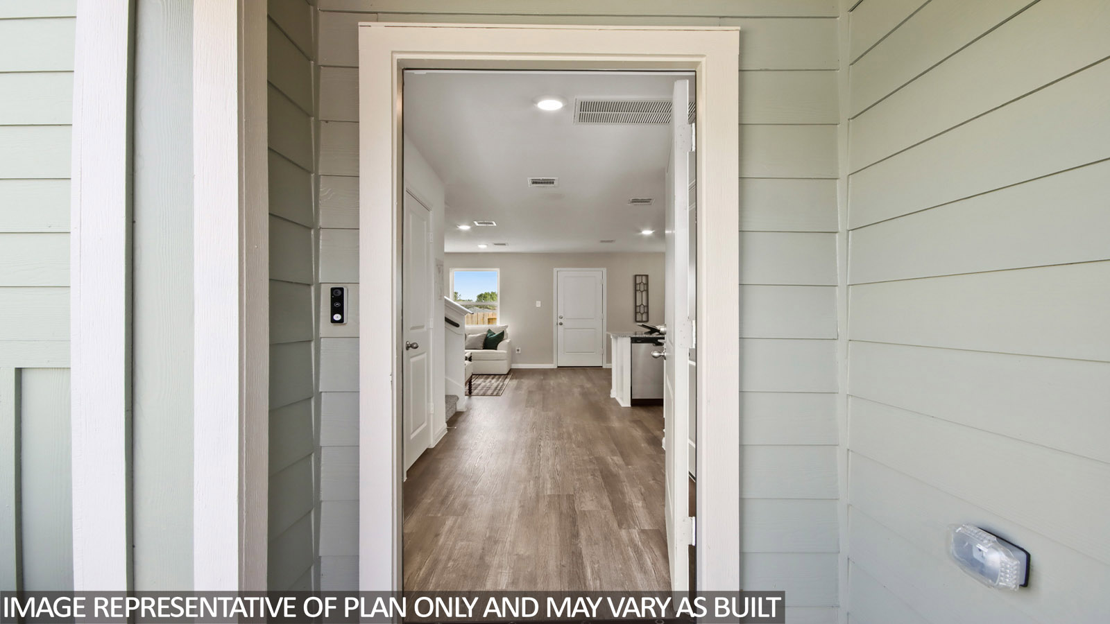 Entry hallway with vinyl flooring