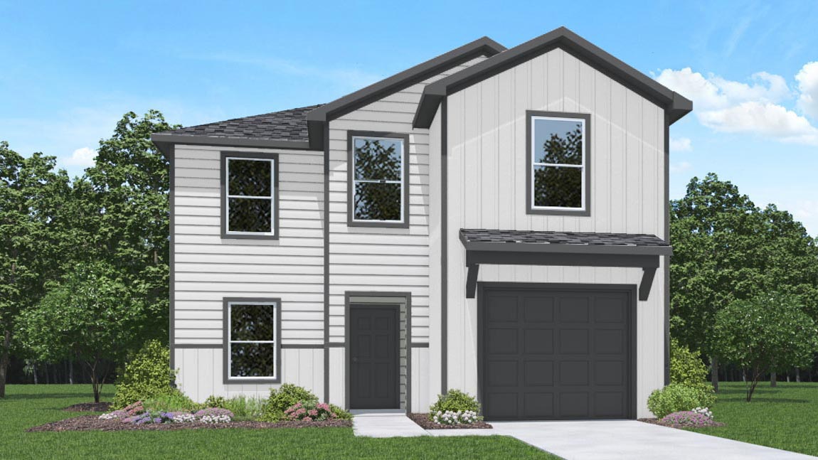 Two story home with one car garage