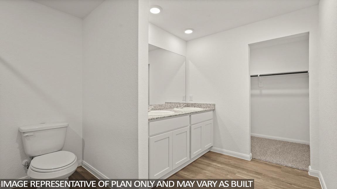 Primary bathroom with single sink