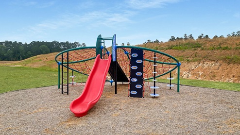 Playground with swing and slide