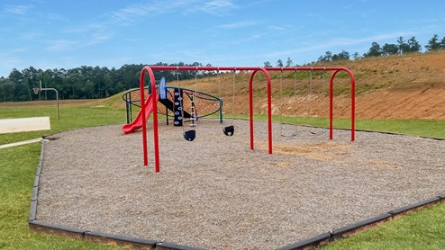 Playground with swing and slide