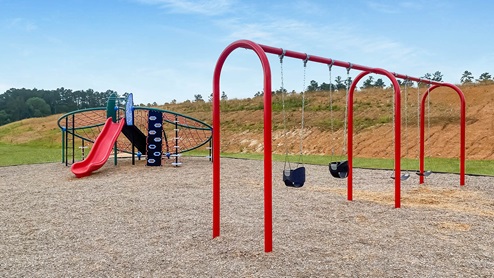 Playground with swing and slide