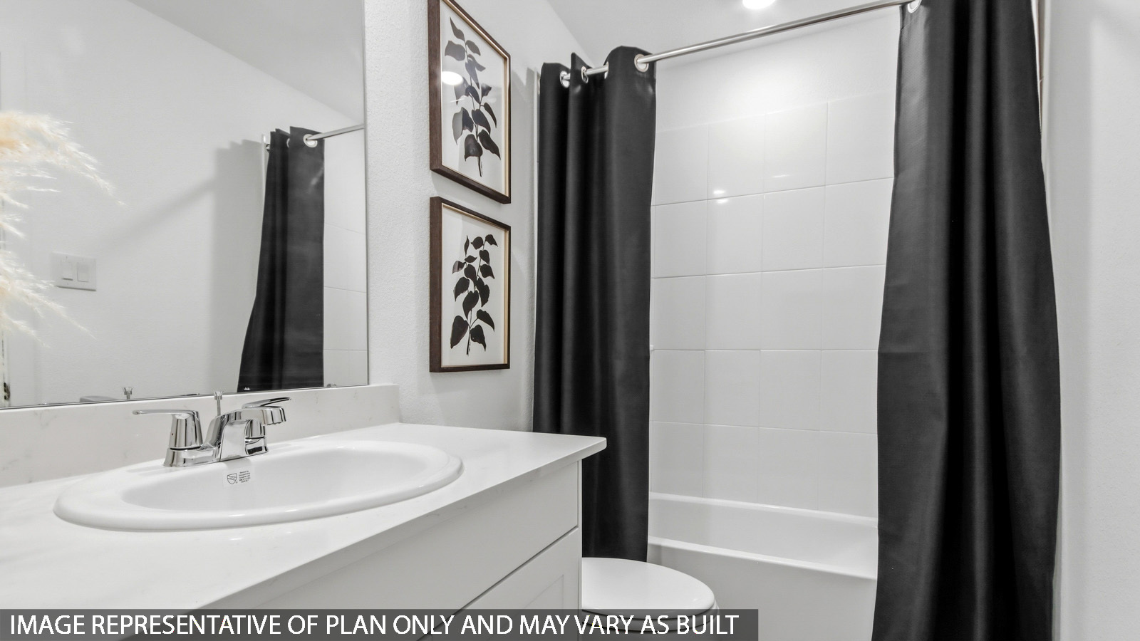Secondary bathroom with single sink