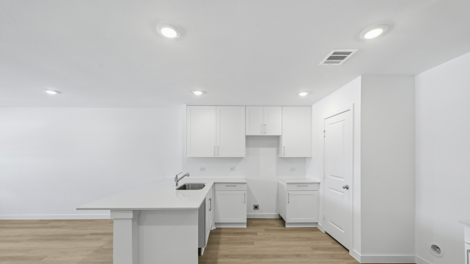 ktichen with vinyl flooring