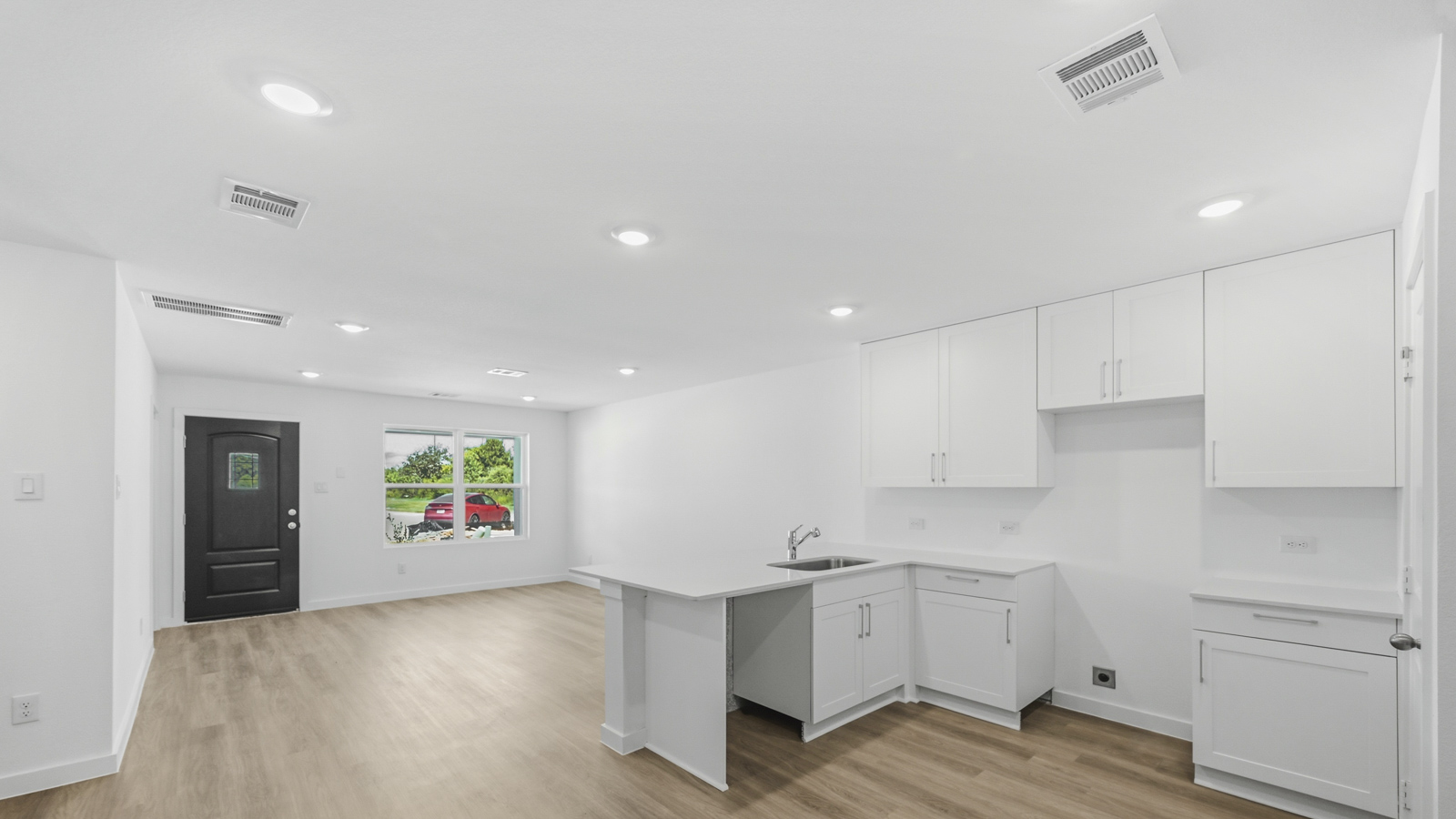kitchen with vinyl flooring