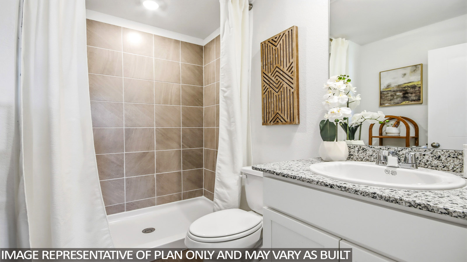 Primary bathroom with single sink