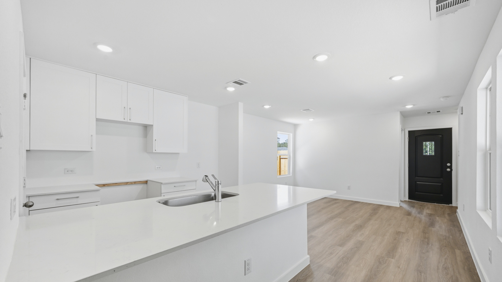 Kitchen with vinyl flooring