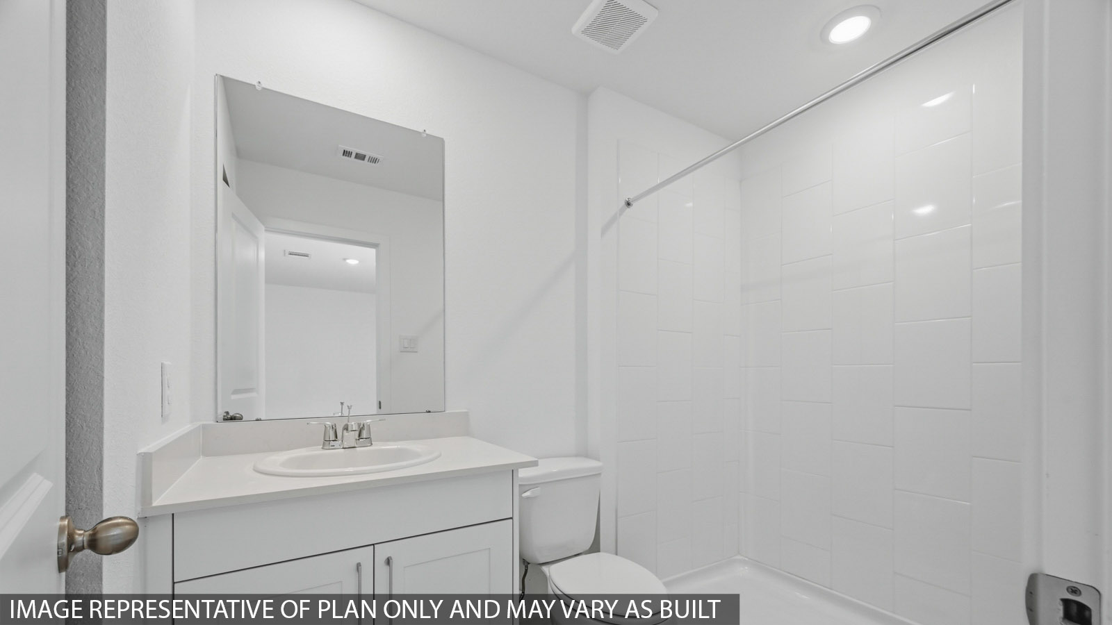 Primary bathroom with single sink