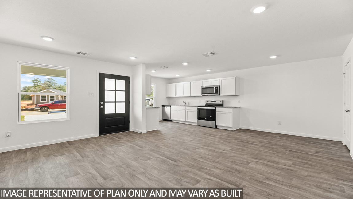 open concept kitchen and living room