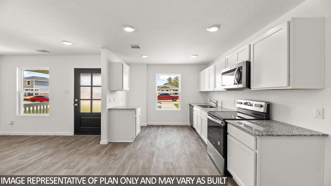 open concept kitchen and living room