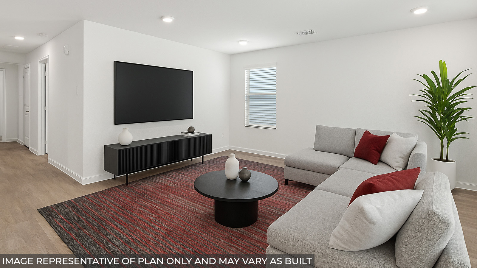 living room with bright window