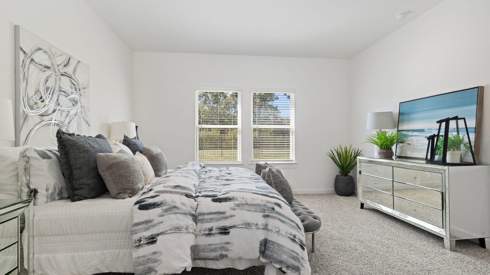 spacious primary bedroom